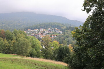Fototapeta na wymiar Blick auf Bodenmais im Bayerischen Wald 