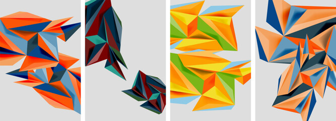 Triangle low poly mosaic posters. Vector illustration For Wallpaper, Banner, Background, Card, Book Illustration, landing page