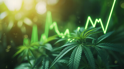 Grünes Wachstum: Aufwärtstrend im Cannabis-Medizingeschäft mit Aktiendiagrammen (Ki generiert)