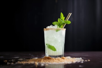 virgin mojito with crushed ice heaped on top - obrazy, fototapety, plakaty