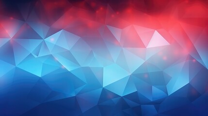 Polygonal blue red gradient Origami background abstract triangles.