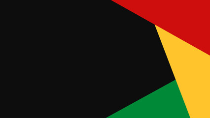 Black History Month Abstract Geometric Banner. Red, Green, And Yellow Colors. Vector Wallpaper