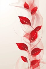 Red and White Nature-Inspired Abstract Vector Background for Artistic Design and Decoration