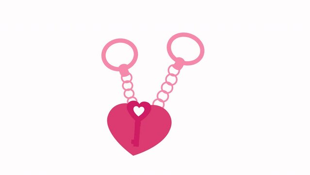 Heart Key Chain Element Valentine Animation
