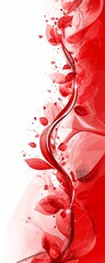 Vibrant Red and White Abstract Nature-Inspired Vector Background for Artistic Design and Daytime Decor