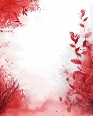 Vibrant Red and White Abstract Nature Background - Vector Illustration for Artistic Design and Decor