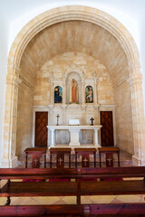 Fototapeta premium Galatzo house chapel, dry stone path, GR221, Calvia, Natural area of the Serra de Tramuntana., Majorca, Balearic Islands, Spain