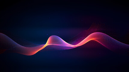 Futuristic technology background of digital glowing waves and network system