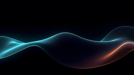 Futuristic technology background of digital glowing waves and network system