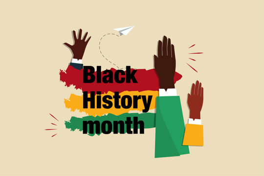 February is National Black History Month. Holiday concept. Template for background, banner, card, poster with text inscription.
