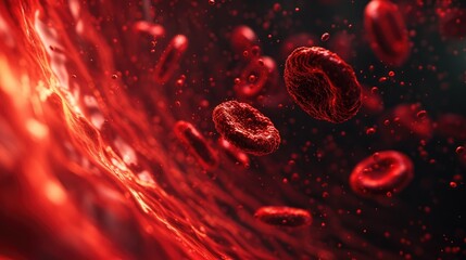 red blood cells veins arteries 3d abstract background