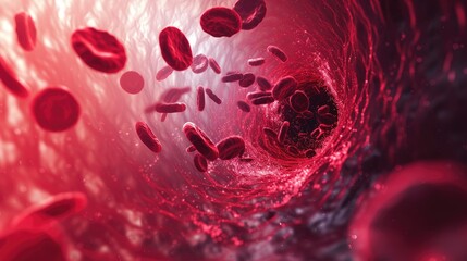 red blood cells veins arteries 3d abstract background