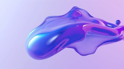 3d blue and purple gradient color floating liquid blob abstract background
