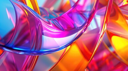 Colorful Glass 3D Object abstract wallpaper background