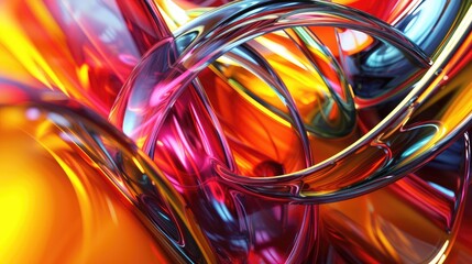 Colorful Glass 3D Object abstract wallpaper background