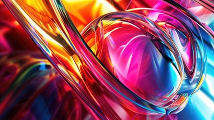 Colorful Glass 3D Object abstract wallpaper background