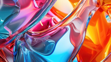 Colorful Glass 3D Object abstract wallpaper background