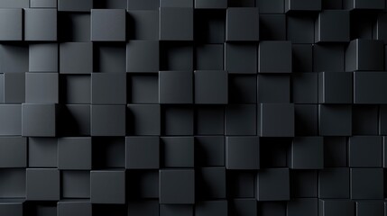3d realistic dark wall of cubes abstract background