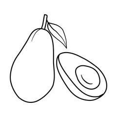 Avocado outline icon fruit and vegetable for web and internet. Editable stroke. Vector illustration EPS 10.