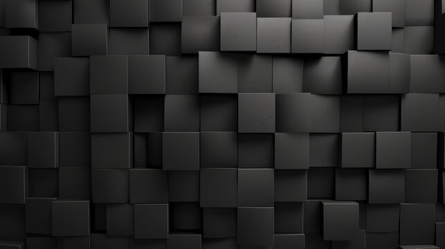 3d realistic dark wall of cubes abstract background © fledermausstudio