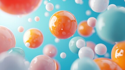 abstract 3d floating spheres background