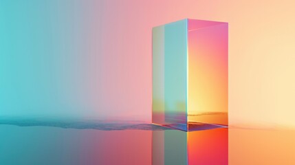 Transparent glass with gradient colors 3d background template