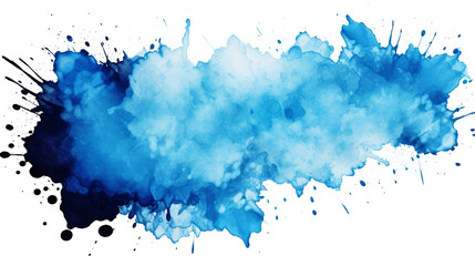 watercolor stain blue paint splatter - obrazy, fototapety, plakaty