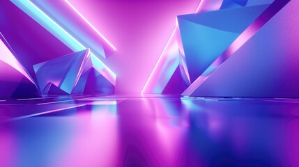 purple and blue 3d abstract geometric background
