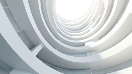 abstract futuristic circular white building architecture background