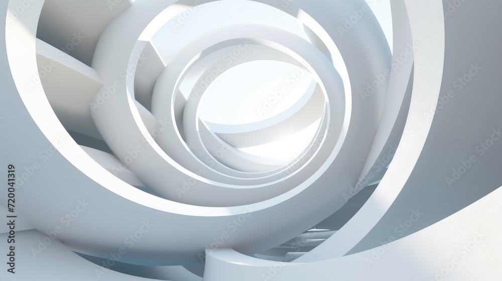 Wall mural abstract futuristic circular white building architecture background