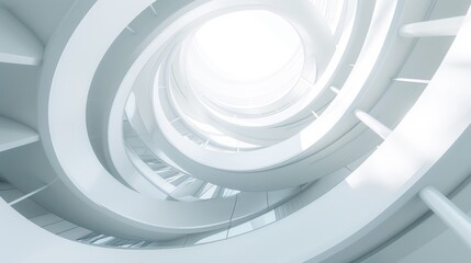 Obraz premium abstract futuristic circular white building architecture background