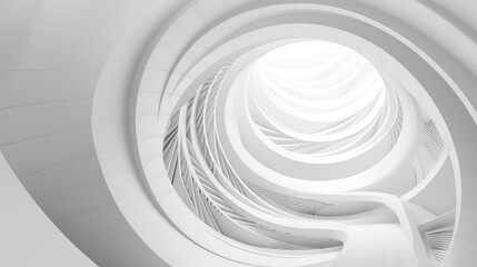 Obraz premium abstract futuristic circular white building architecture background