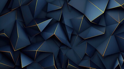 abstract 3d polygonal pattern luxury dark blue with gold