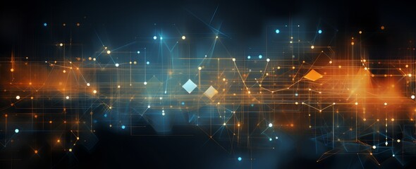 High-Tech Circuit Board With Glowing Components and Advanced Technology Interfaces