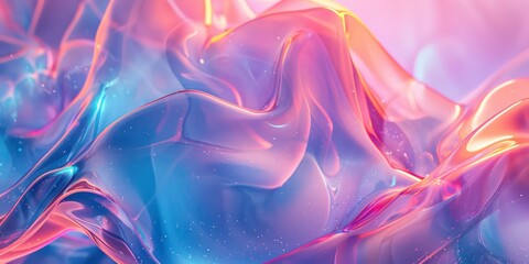Close-up abstract digital neon wave banner captures the essence of futuristic aesthetics.