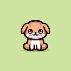 Cute Puppy Dog Cartoon Mascot Animal Vector Logo Design illustration