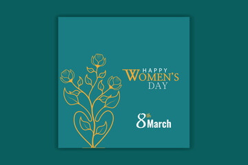 happy women's day social media banner design 