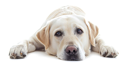 Labrador Retriever isolated on a white background.