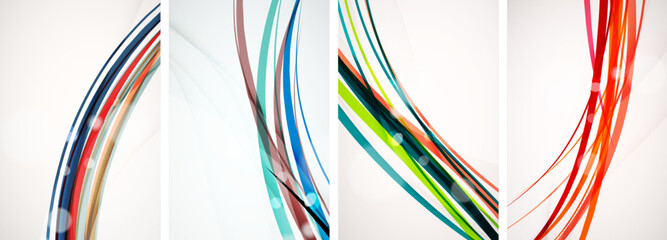 Set of colorful wave posters. Vector illustration For Wallpaper, Banner, Background, Card, Book Illustration, landing page