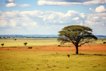 Safari scenery wild nature grass savanna acacia park africa african sky trees landscape