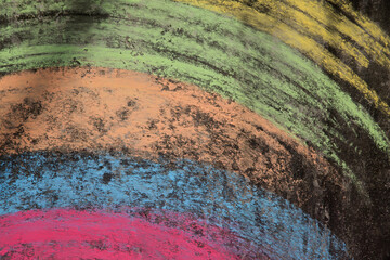 Child's crayon doodles on the wall