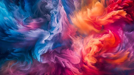 Papier Peint photo Mélange de couleurs patterns resembling dynamic swirls of Holi colors