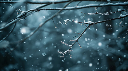 Fototapeta na wymiar Snowfall in winter