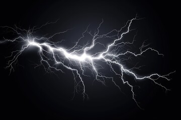 Realistic lightning strikes background, adding drama and intensity to your designs - obrazy, fototapety, plakaty