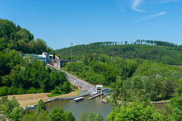 Schiffshebewerk am Rhein-Marne-Kanal bei Saint-Louis - Arzviller. Department Mosel in der Region...
