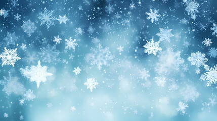 Fototapeta premium Snowflake background, snowflake border, winter holiday background, soft colors and dreamy atmosphere