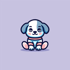 Cute Dog Astronaut Cartoon Mascot Animal Vector Logo Design illustration