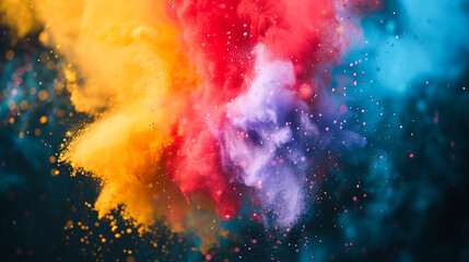 Fototapeta premium Zoomed-in shot of a mid-air color toss