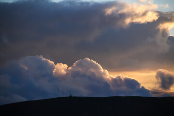 The sunset glow on the grasslands of Inner Mongolia in China.