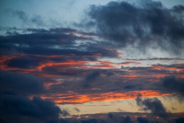 The sunset glow on the grasslands of Inner Mongolia in China.